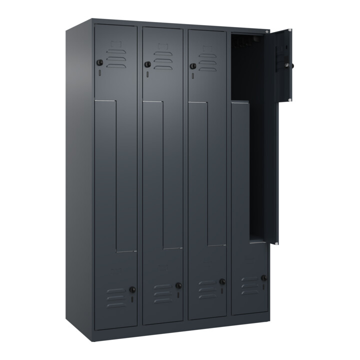 C+P Z-Spind Classic PLUS, 8 Fächer, 1850x1200x500mm, 7016/7016 Verschluss Sicherheits-Drehriegel
