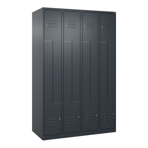 C+P Z-Spind Classic PLUS, 8 Fächer, 1850x1200x500mm, 7016/7016 Verschluss Zylinderschloss