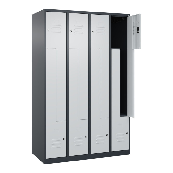 C+P Z-Spind Classic PLUS, 8 Fächer, 1850x1200x500mm, 7016/7035 Verschluss Zylinderschloss