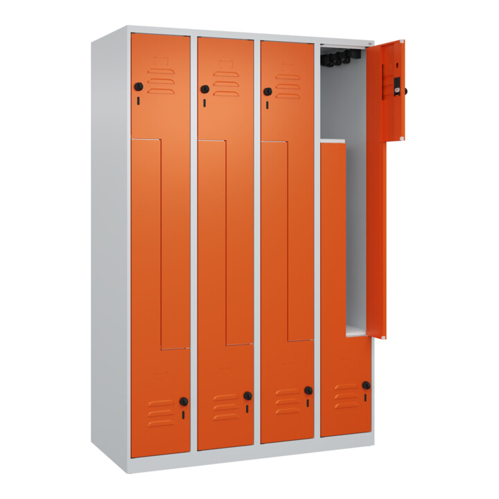 C+P Z-Spind Classic PLUS, 8 Fächer, 1850x1200x500mm, 7035/2004 Verschluss Sicherheits-Drehriegel