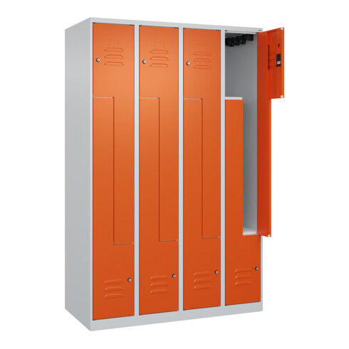 C+P Z-Spind Classic PLUS, 8 Fächer, 1850x1200x500mm, 7035/2004 Verschluss Zylinderschloss