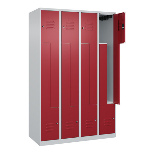 C+P Z-Spind Classic PLUS, 8 Fächer, 1850x1200x500mm, 7035/3003 Verschluss Zylinderschloss