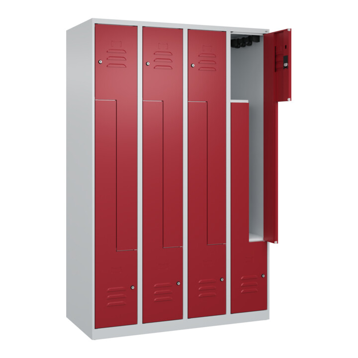 C+P Z-Spind Classic PLUS, 8 Fächer, 1850x1200x500mm, 7035/3003 Verschluss Zylinderschloss