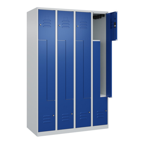 C+P Z-Spind Classic PLUS, 8 Fächer, 1850x1200x500mm, 7035/5010 Verschluss Zylinderschloss