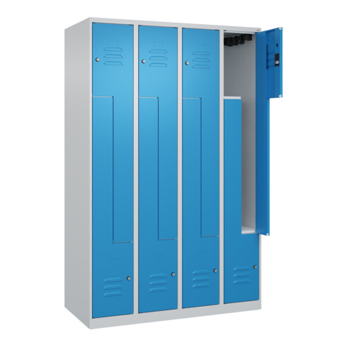 C+P Z-Spind Classic PLUS, 8 Fächer, 1850x1200x500mm, 7035/5012 Verschluss Zylinderschloss