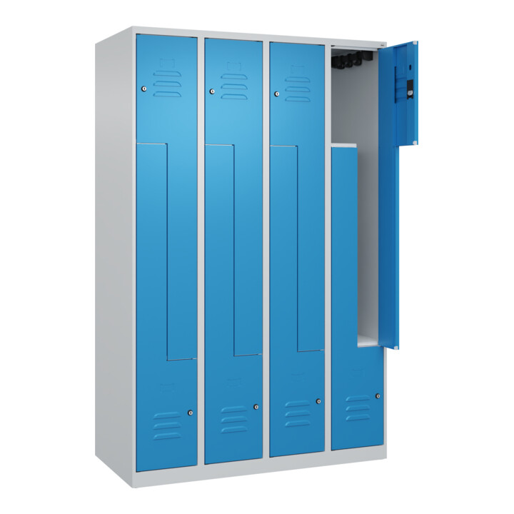 C+P Z-Spind Classic PLUS, 8 Fächer, 1850x1200x500mm, 7035/5012 Verschluss Zylinderschloss
