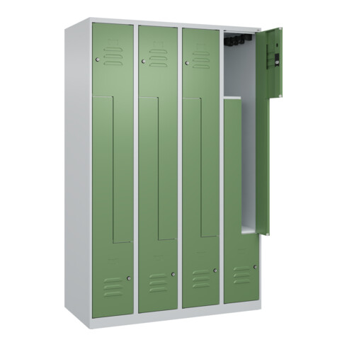 C+P Z-Spind Classic PLUS, 8 Fächer, 1850x1200x500mm, 7035/6011 Verschluss Zylinderschloss