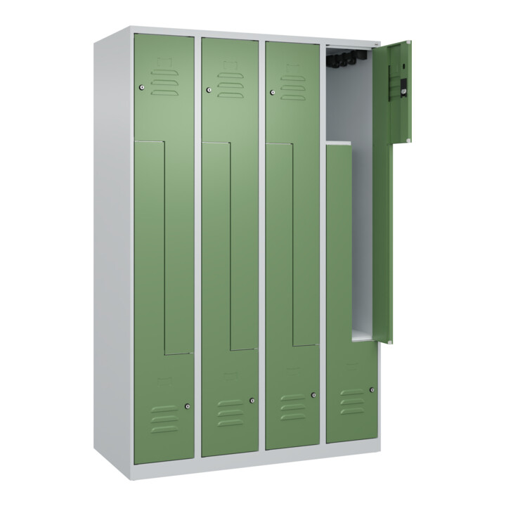 C+P Z-Spind Classic PLUS, 8 Fächer, 1850x1200x500mm, 7035/6011 Verschluss Zylinderschloss
