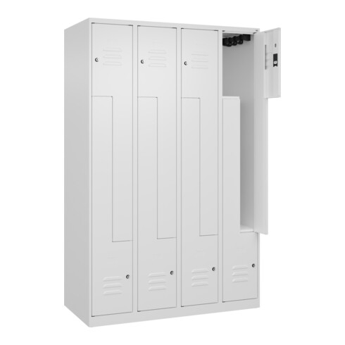 C+P Z-Spind Classic PLUS, 8 Fächer, 1850x1200x500mm, 9016/9016 Verschluss Zylinderschloss