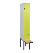 C+P Z-Spind Classic PLUS, Bank, 2 Fächer, 2120x300x815mm, 7035/0024 Verschluss Sicherheits-Drehriegel Sitzbanktyp auskragend Material Sitzfläche Buche-Hartholz