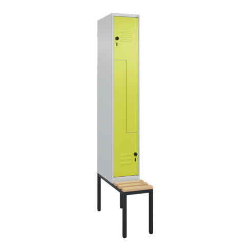 C+P Z-Spind Classic PLUS, Bank, 2 Fächer, 2120x300x815mm, 7035/0024 Verschluss Sicherheits-Drehriegel Sitzbanktyp untergebaut Material Sitzfläche Buche-Hartholz