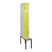 C+P Z-Spind Classic PLUS, Bank, 2 Fächer, 2120x300x815mm, 7035/0024 Verschluss Sicherheits-Drehriegel Sitzbanktyp untergebaut Material Sitzfläche Buche-Hartholz