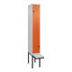 C+P Z-Spind Classic PLUS, Bank, 2 Fächer, 2120x300x815mm, 7035/2004 Verschluss Sicherheits-Drehriegel Sitzbanktyp auskragend Material Sitzfläche Kunststoff-1