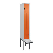 C+P Z-Spind Classic PLUS, Bank, 2 Fächer, 2120x300x815mm, 7035/2004 Verschluss Sicherheits-Drehriegel Sitzbanktyp auskragend Material Sitzfläche Kunststoff