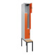 C+P Z-Spind Classic PLUS, Bank, 2 Fächer, 2120x300x815mm, 7035/2004 Verschluss Sicherheits-Drehriegel Sitzbanktyp untergebaut Material Sitzfläche Buche-Hartholz-2