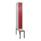 C+P Z-Spind Classic PLUS, Bank, 2 Fächer, 2120x300x815mm, 7035/3003 Verschluss Sicherheits-Drehriegel Sitzbanktyp untergebaut Material Sitzfläche Buche-Hartholz-1