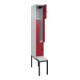 C+P Z-Spind Classic PLUS, Bank, 2 Fächer, 2120x300x815mm, 7035/3003 Verschluss Sicherheits-Drehriegel Sitzbanktyp untergebaut Material Sitzfläche Kunststoff-2