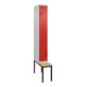C+P Z-Spind Classic PLUS, Bank, 2 Fächer, 2120x300x815mm, 7035/3020 Verschluss Sicherheits-Drehriegel Sitzbanktyp untergebaut Material Sitzfläche Buche-Hartholz-1
