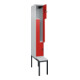 C+P Z-Spind Classic PLUS, Bank, 2 Fächer, 2120x300x815mm, 7035/3020 Verschluss Sicherheits-Drehriegel Sitzbanktyp untergebaut Material Sitzfläche Kunststoff