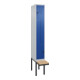 C+P Z-Spind Classic PLUS, Bank, 2 Fächer, 2120x300x815mm, 7035/5010 Verschluss Sicherheits-Drehriegel Sitzbanktyp auskragend Material Sitzfläche Buche-Hartholz-1