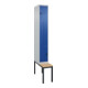 C+P Z-Spind Classic PLUS, Bank, 2 Fächer, 2120x300x815mm, 7035/5010 Verschluss Sicherheits-Drehriegel Sitzbanktyp untergebaut Material Sitzfläche Buche-Hartholz-1