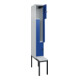 C+P Z-Spind Classic PLUS, Bank, 2 Fächer, 2120x300x815mm, 7035/5010 Verschluss Sicherheits-Drehriegel Sitzbanktyp untergebaut Material Sitzfläche Kunststoff-2