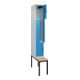 C+P Z-Spind Classic PLUS, Bank, 2 Fächer, 2120x300x815mm, 7035/5012 Verschluss Sicherheits-Drehriegel Sitzbanktyp untergebaut Material Sitzfläche Buche-Hartholz-2