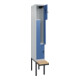 C+P Z-Spind Classic PLUS, Bank, 2 Fächer, 2120x300x815mm, 7035/5023 Verschluss Sicherheits-Drehriegel Sitzbanktyp auskragend Material Sitzfläche Buche-Hartholz-2