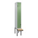 C+P Z-Spind Classic PLUS, Bank, 2 Fächer, 2120x300x815mm, 7035/6011 Verschluss Sicherheits-Drehriegel Sitzbanktyp auskragend Material Sitzfläche Buche-Hartholz-1