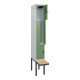 C+P Z-Spind Classic PLUS, Bank, 2 Fächer, 2120x300x815mm, 7035/6011 Verschluss Sicherheits-Drehriegel Sitzbanktyp auskragend Material Sitzfläche Buche-Hartholz-2