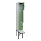 C+P Z-Spind Classic PLUS, Bank, 2 Fächer, 2120x300x815mm, 7035/6011 Verschluss Sicherheits-Drehriegel Sitzbanktyp auskragend Material Sitzfläche Kunststoff-2