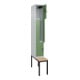 C+P Z-Spind Classic PLUS, Bank, 2 Fächer, 2120x300x815mm, 7035/6011 Verschluss Sicherheits-Drehriegel Sitzbanktyp untergebaut Material Sitzfläche Buche-Hartholz-2