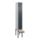 C+P Z-Spind Classic PLUS, Bank, 2 Fächer, 2120x300x815mm, 7035/7016 Verschluss Sicherheits-Drehriegel Sitzbanktyp auskragend Material Sitzfläche Buche-Hartholz-1
