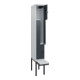 C+P Z-Spind Classic PLUS, Bank, 2 Fächer, 2120x300x815mm, 7035/7016 Verschluss Sicherheits-Drehriegel Sitzbanktyp auskragend Material Sitzfläche Kunststoff-2