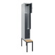 C+P Z-Spind Classic PLUS, Bank, 2 Fächer, 2120x300x815mm, 7035/7016 Verschluss Sicherheits-Drehriegel Sitzbanktyp untergebaut Material Sitzfläche Buche-Hartholz-2