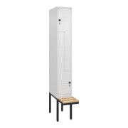 C+P Z-Spind Classic PLUS, Bank, 2 Fächer, 2120x300x815mm, 9016/9016 Verschluss Sicherheits-Drehriegel Sitzbanktyp auskragend Material Sitzfläche Buche-Hartholz