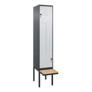 C+P Z-Spind Classic PLUS, Bank, 2 Fächer, 2120x400x815mm, 7016/7035 Verschluss Sicherheits-Drehriegel Sitzbanktyp auskragend Material Sitzfläche Buche-Hartholz