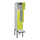 C+P Z-Spind Classic PLUS, Bank, 2 Fächer, 2120x400x815mm, 7035/0024 Verschluss Sicherheits-Drehriegel Sitzbanktyp auskragend Material Sitzfläche Kunststoff-2