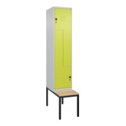 C+P Z-Spind Classic PLUS, Bank, 2 Fächer, 2120x400x815mm, 7035/0024 Verschluss Sicherheits-Drehriegel Sitzbanktyp untergebaut Material Sitzfläche Buche-Hartholz