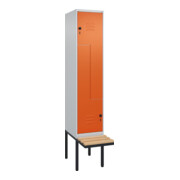 C+P Z-Spind Classic PLUS, Bank, 2 Fächer, 2120x400x815mm, 7035/2004 Verschluss Sicherheits-Drehriegel Sitzbanktyp auskragend Material Sitzfläche Buche-Hartholz