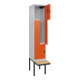 C+P Z-Spind Classic PLUS, Bank, 2 Fächer, 2120x400x815mm, 7035/2004 Verschluss Sicherheits-Drehriegel Sitzbanktyp auskragend Material Sitzfläche Buche-Hartholz-2