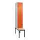 C+P Z-Spind Classic PLUS, Bank, 2 Fächer, 2120x400x815mm, 7035/2004 Verschluss Sicherheits-Drehriegel Sitzbanktyp untergebaut Material Sitzfläche Buche-Hartholz-1