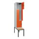 C+P Z-Spind Classic PLUS, Bank, 2 Fächer, 2120x400x815mm, 7035/2004 Verschluss Sicherheits-Drehriegel Sitzbanktyp untergebaut Material Sitzfläche Buche-Hartholz