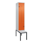 C+P Z-Spind Classic PLUS, Bank, 2 Fächer, 2120x400x815mm, 7035/2004 Verschluss Sicherheits-Drehriegel Sitzbanktyp untergebaut Material Sitzfläche Kunststoff