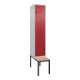 C+P Z-Spind Classic PLUS, Bank, 2 Fächer, 2120x400x815mm, 7035/3003 Verschluss Sicherheits-Drehriegel Sitzbanktyp untergebaut Material Sitzfläche Buche-Hartholz-1