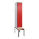 C+P Z-Spind Classic PLUS, Bank, 2 Fächer, 2120x400x815mm, 7035/3020 Verschluss Sicherheits-Drehriegel Sitzbanktyp untergebaut Material Sitzfläche Buche-Hartholz-1