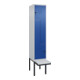 C+P Z-Spind Classic PLUS, Bank, 2 Fächer, 2120x400x815mm, 7035/5010 Verschluss Sicherheits-Drehriegel Sitzbanktyp auskragend Material Sitzfläche Kunststoff-1