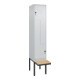 C+P Z-Spind Classic PLUS, Bank, 2 Fächer, 2120x400x815mm, 7035/7035 Verschluss Sicherheits-Drehriegel Sitzbanktyp auskragend Material Sitzfläche Buche-Hartholz-1
