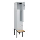 C+P Z-Spind Classic PLUS, Bank, 2 Fächer, 2120x400x815mm, 7035/7035 Verschluss Sicherheits-Drehriegel Sitzbanktyp auskragend Material Sitzfläche Buche-Hartholz