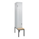 C+P Z-Spind Classic PLUS, Bank, 2 Fächer, 2120x400x815mm, 7035/7035 Verschluss Sicherheits-Drehriegel Sitzbanktyp untergebaut Material Sitzfläche Buche-Hartholz-1